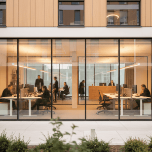 Blick-auf-besuchtes-Buero